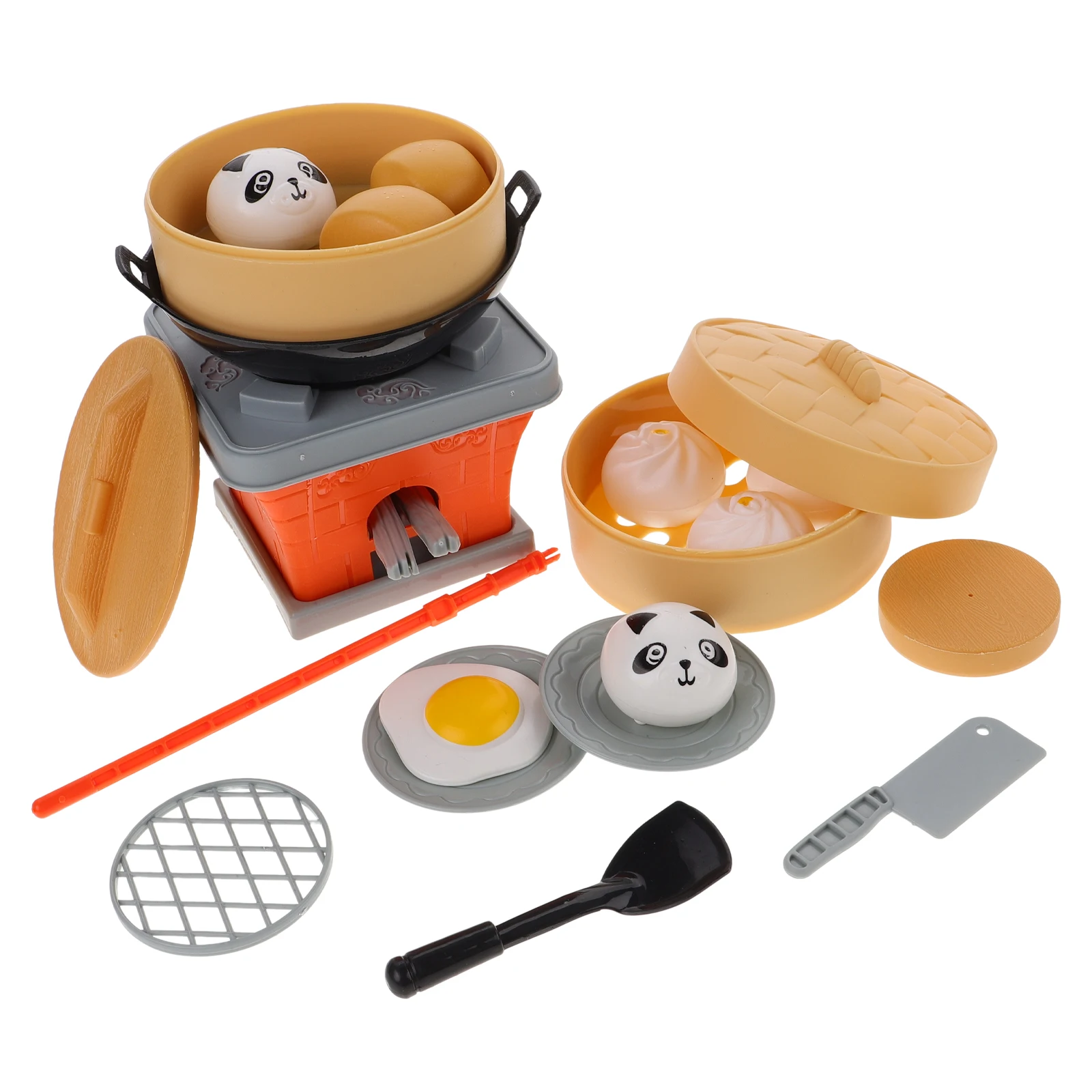 Mini Kitchen Stove Set Toys for Kids Utensils Appliance Steamer Cooking Play Accessories Plastic Children's Pretend Toddler