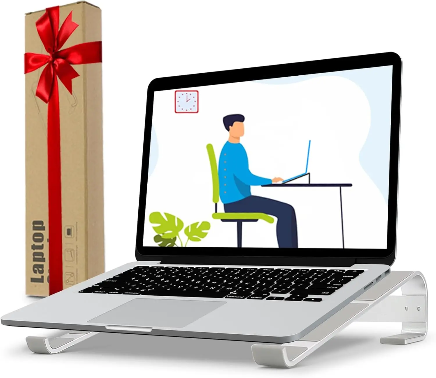 

Ergonomic Aluminum Laptop Stand for Desk, Ventilated Riser Compatible with 11-17.3 Inch Notebooks, Ideal for Home Office Use