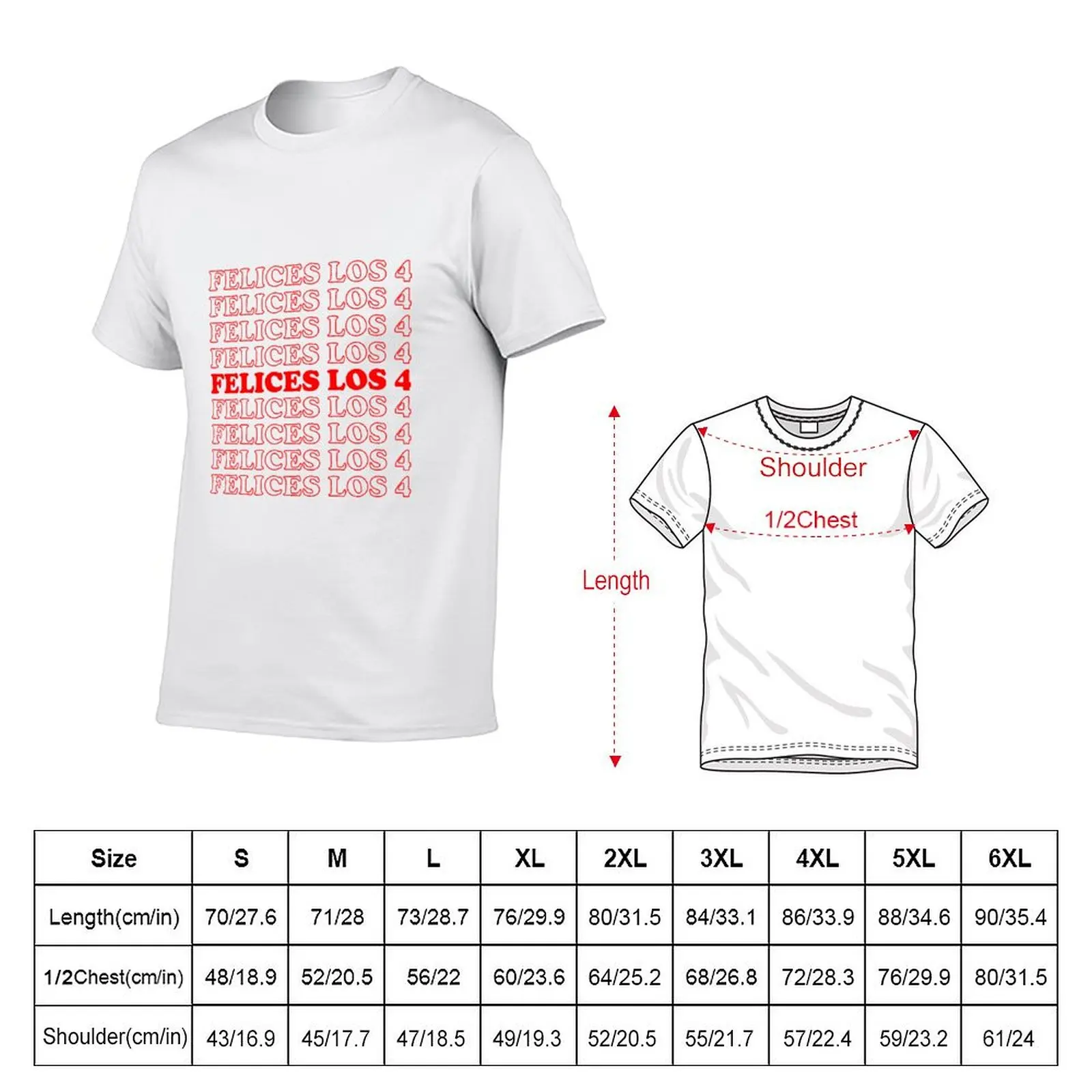 Felices Los 4 T-Shirt Plus Size Comfort Fit Tee