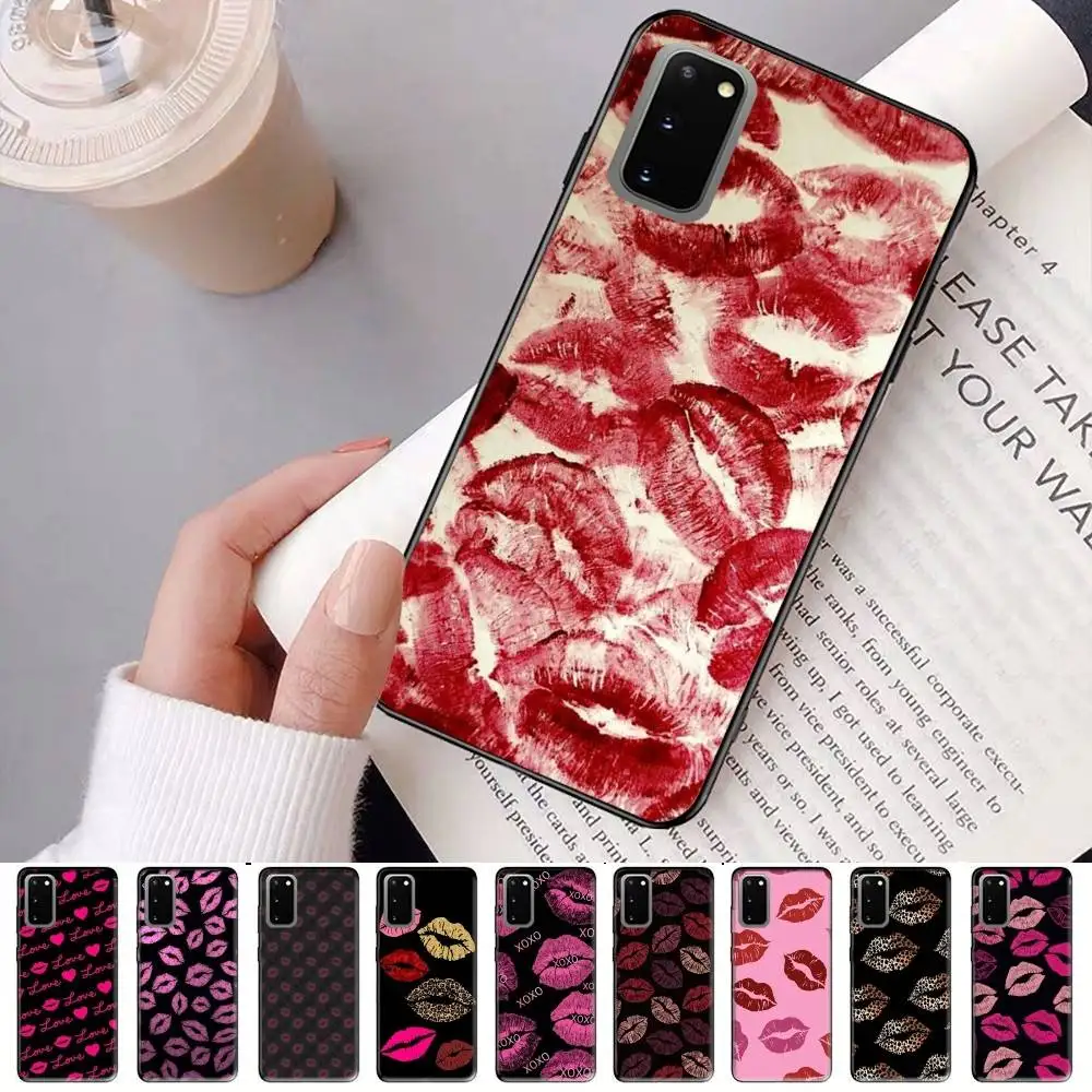 

Leopard Print Sexy Lips Phone Case For Samsung S 24 Fe 25 Ultra Plus 20 Lite 21 30 22 23 24 22 Ultra 5G Fundas