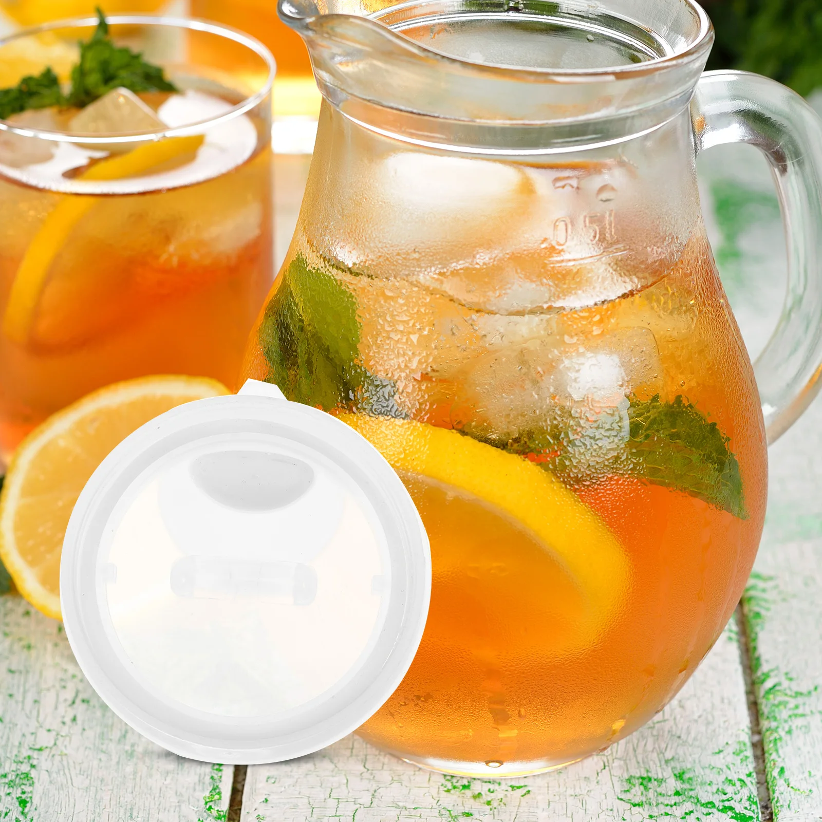 

2pcs Bottle Caps For 1.6L 1L Water Jug Replacement Plastic Carafe Lid Airtight Leakproof Splashproof Beverage Cover Pitcher Top