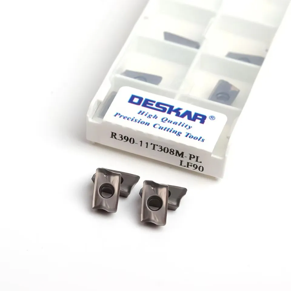 DESKAR Fräswerkzeug R390-11T308M-PL LF90 100% Original Numerische Drehmaschinen-Bearbeitung Metall-Keramik Schnellvorschub-Fräseinsätze – Detail 2