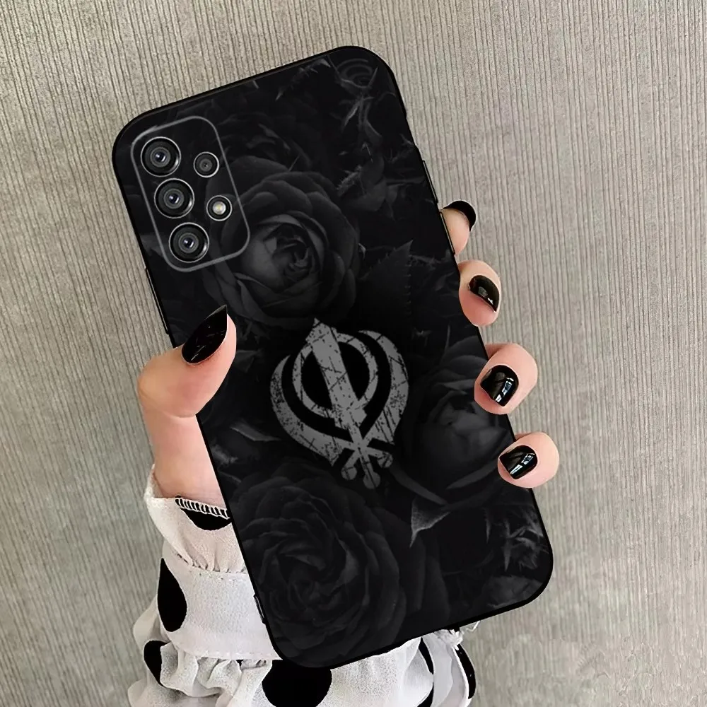 Sikhism Khanda  Phone Case For Samsung Galaxy A20,A21s,A22,A31,A32,A52,A53,A72,73,A80,A91 Soft Black Cover