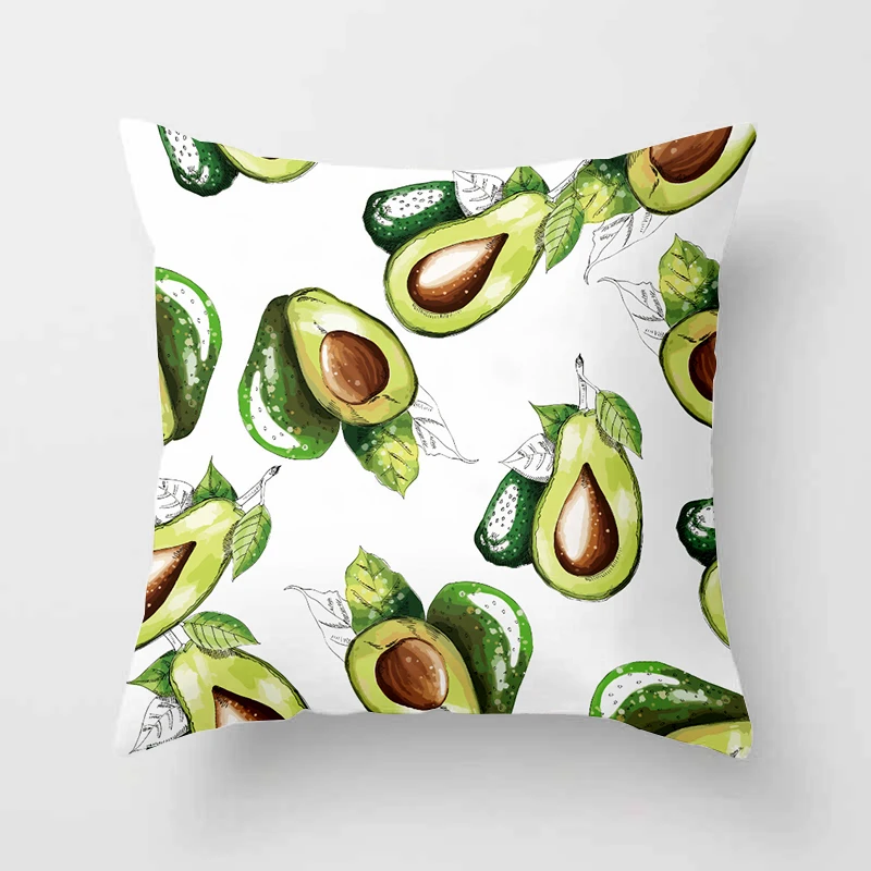 Avocado printed pattern cushion pillowcase for home living room sofa car seat decoration throw pillow  45 * 45cm