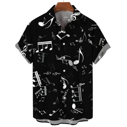 Men's Shirts For Men Funny Piano keys 3d Print Tops Casual Men's Clothing Summer  Short Sleeved Tops Tee Loose Oversized Shirt