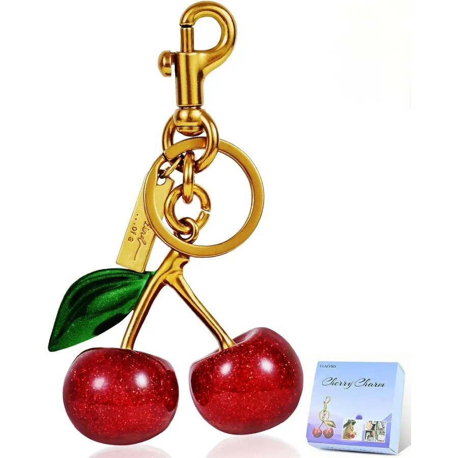

Cherry Bag Charm Purse Charms Keychain Car Cherry Accessories Women Birthday Christmas Women Mothers Day Gifts