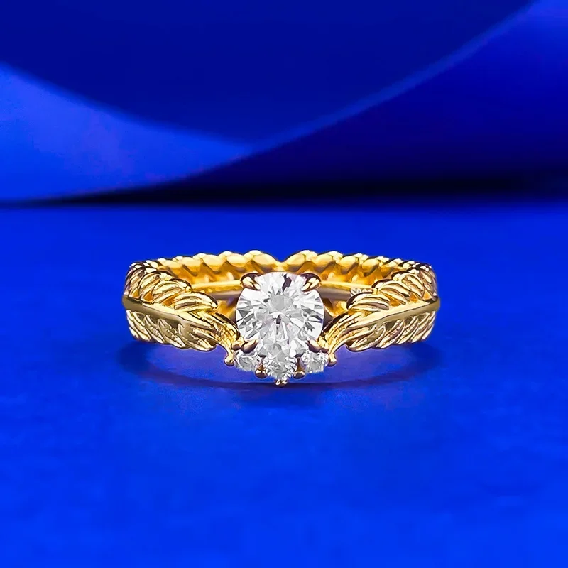 2025  S925 silver gold-plated 50 cent wheat ear ring with classic design, retro style wedding jewelry