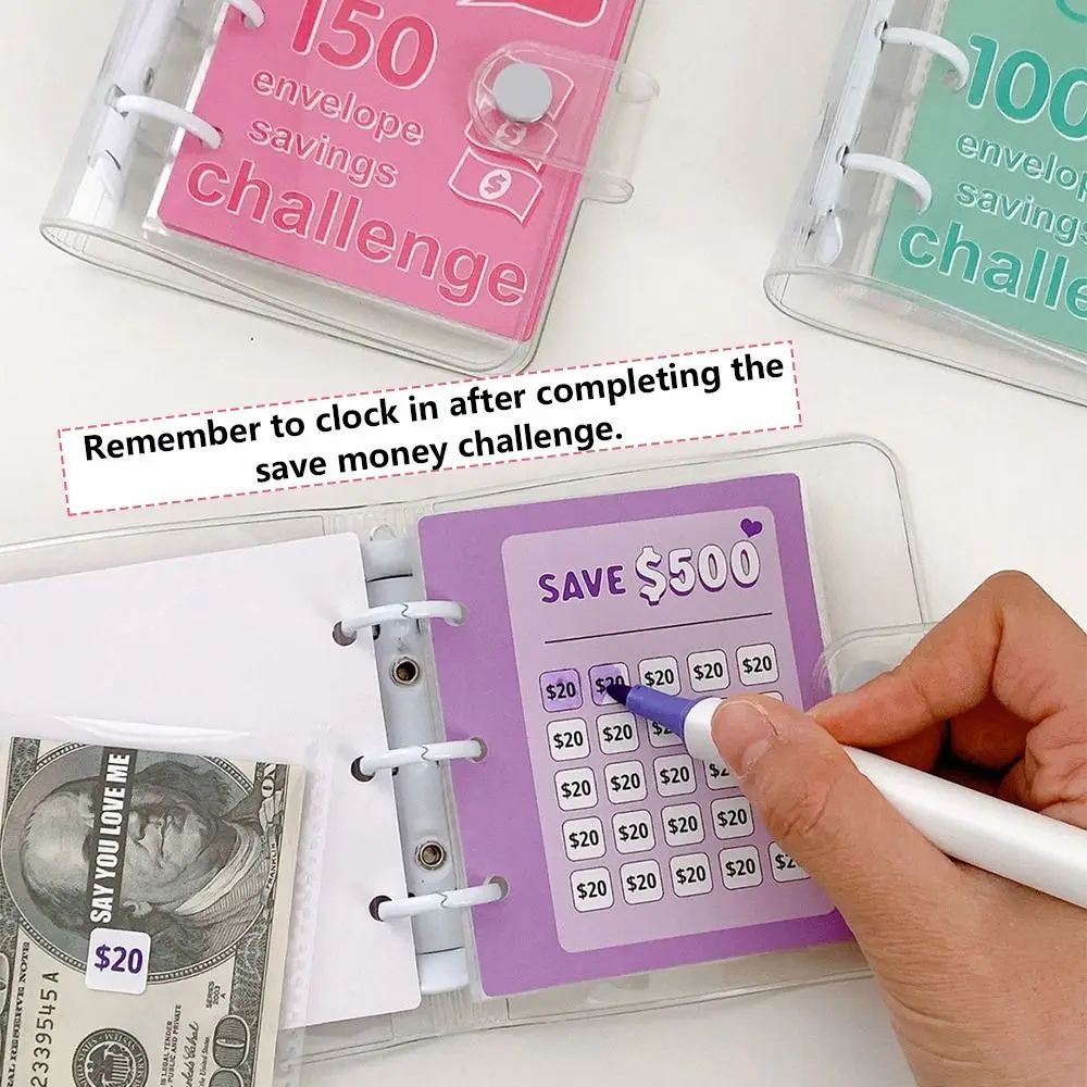Reusable Mini Envelope Challenge Binder with Cash Envelopes Save Money Money Saving Notebook Budget Binder Couples