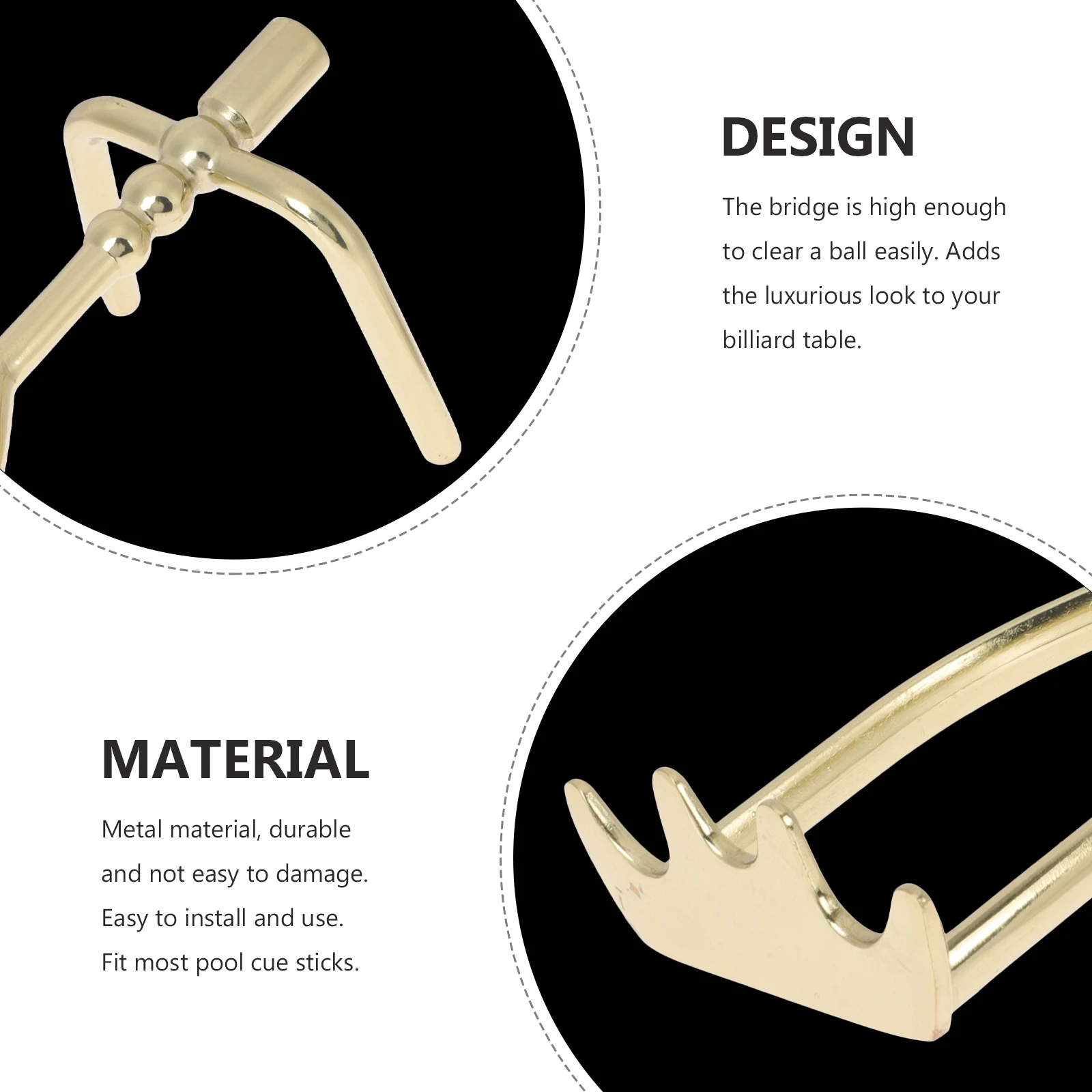 

Telescopic Billiard Bridge Copper Cross Pool Stick Holder Metal Rest Galvanized Snooker Accessory Durable Easy Install Fit Cues