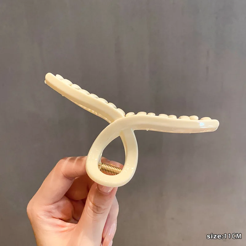 패션 여성 커피 색상 대형 머리 손톱 아크릴 머리핀 꽃게 헤어핀 여아 한국 모자 장식 머리용 액세서리