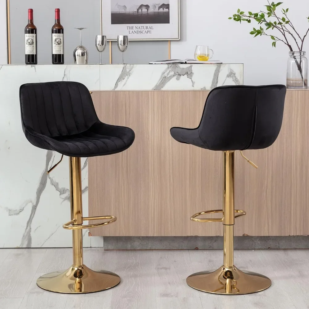 

Bar Stool Set of 4, Counter Height with Backs, Velvet Island Chairs, Bar Stool