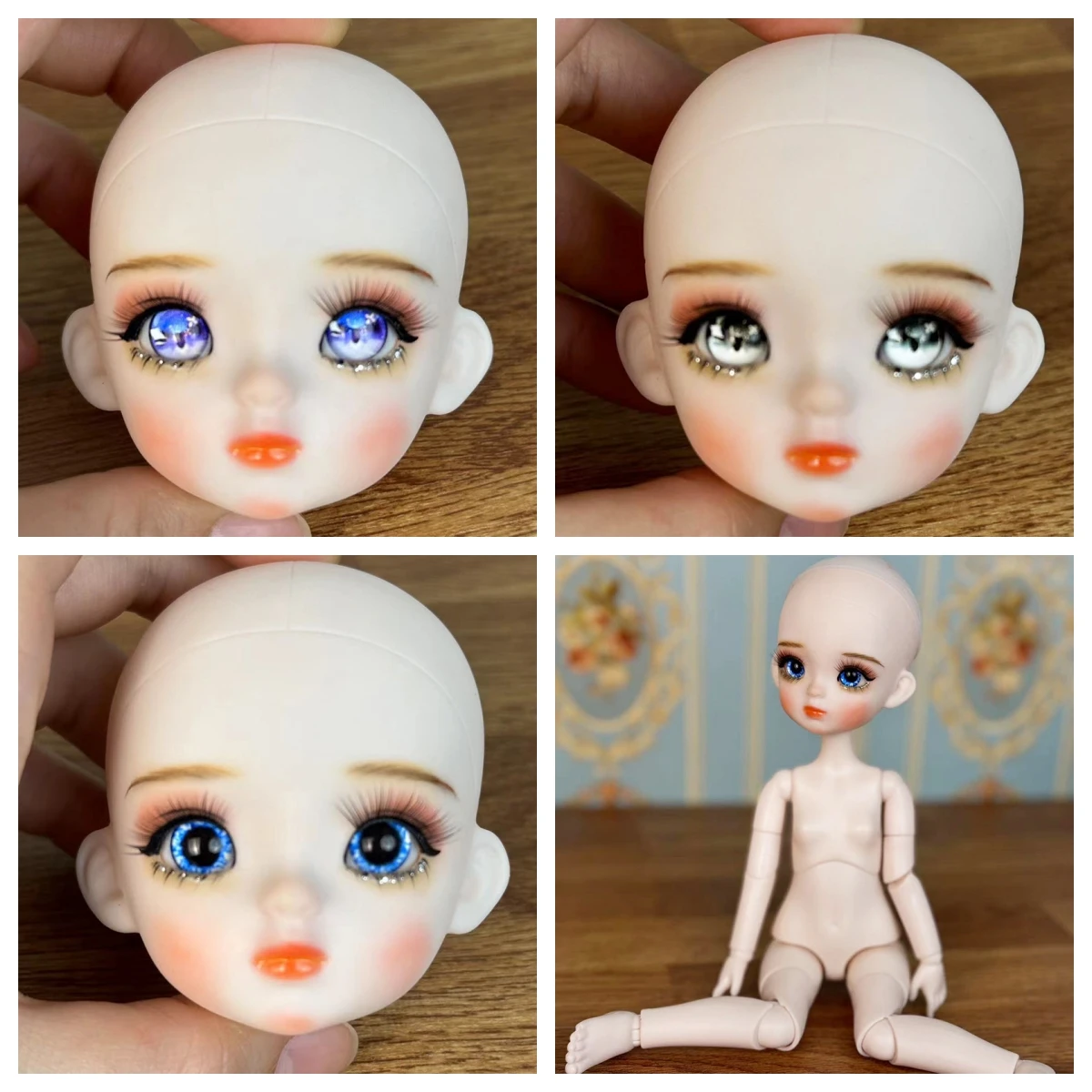 Nowa modna urocza 1/6 BJD lalka DIY 28cm pełny zestaw lalka księżniczka z 3 parą oczu dla dzieci dziewczynki lalka prezent urodzinowy (otwarta głowa)