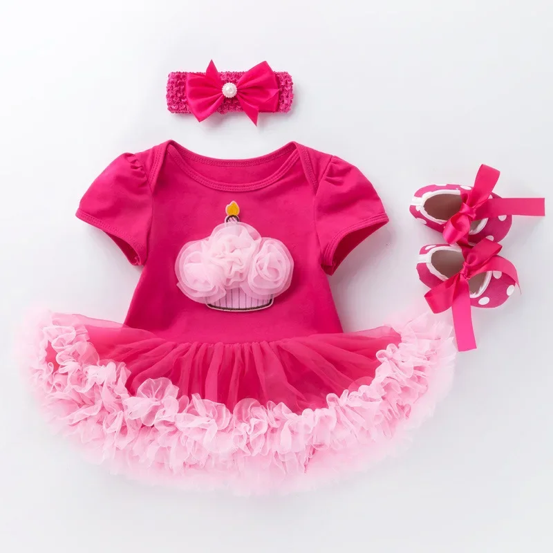 3Pcs Newborn Baby Girl Photography Clothes Newborn 0-3 Months Baby Photography Shooting Photo Romper Tutu Dresses