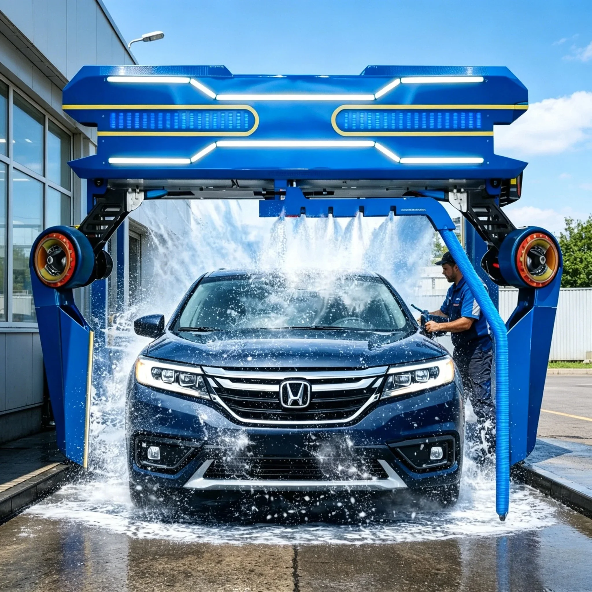 Fully Automatic 360 Degree Touch Free Car Wash Machine Computer Controlled Brushless High Pressure Electric Car Washer Equipment