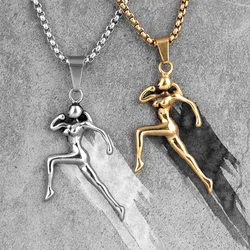 Runner Fitness Bodybuilding Men Necklaces Pendants Chain Punk for Boy Male Stainless Steel Jewelry Creativity Gift Wholesale