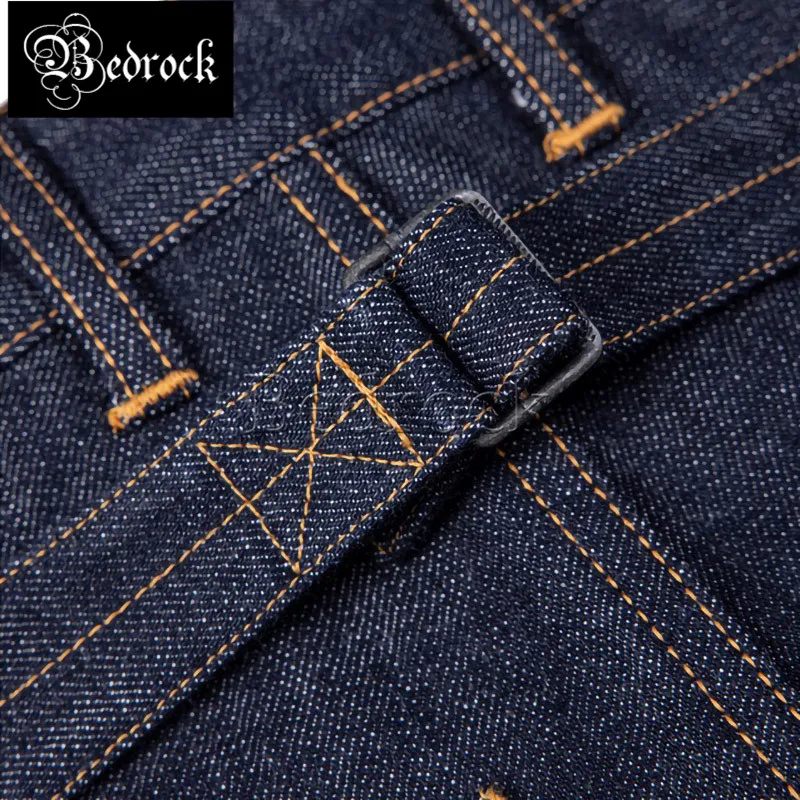 Vintage Railroad Worker Pants Mens Workwear Jeans Cattle Raw Denim High Waist Loose Straight Classic Bukleback selvedge jeans