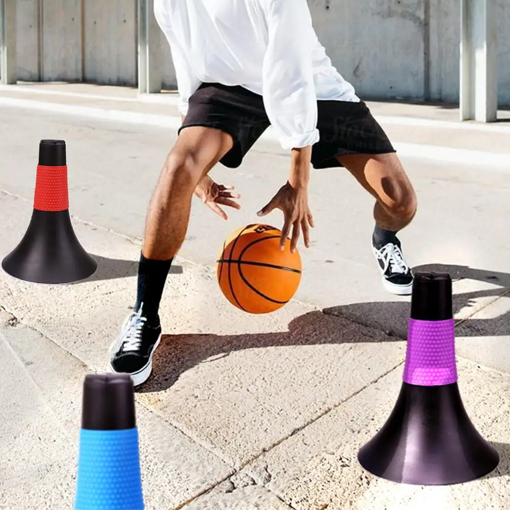 6pcs 23CM Sign Bucket Barrier Football Road Flat Training Cone Roller Pile Springback Marking Cup Symbol Sports Accessories