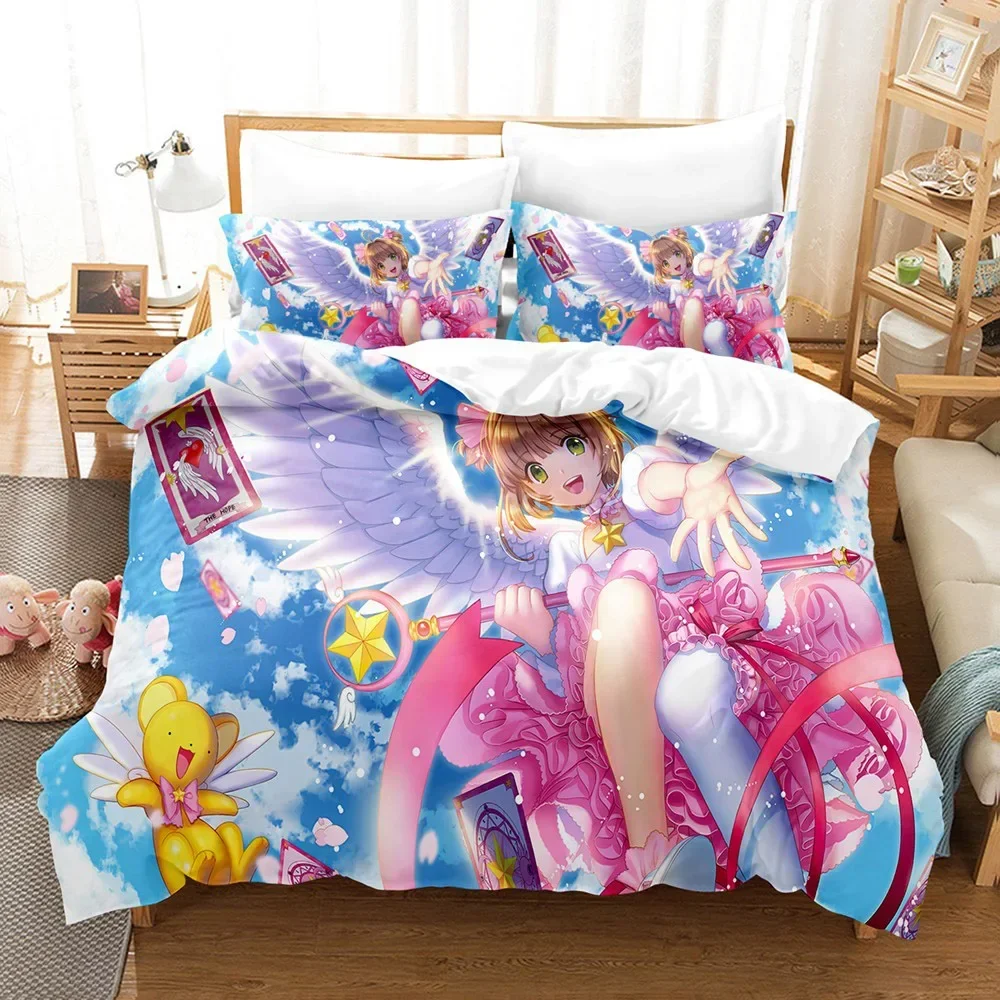 3D Print Cardcaptor Sakura Bedding Set Duvet Cover Bedroom Comforter Single Twin King ​Size Quilt Cover Home Textile 2/3PCS