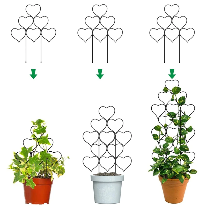 Indoor Plant Trellis For Climbing Plants,Stackable Garden Trellis For Potted Plants, Small House Plant Trellis 3 Pack