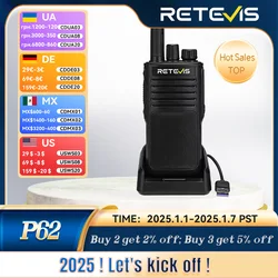 Retevis P62 Walkie Talkie 10W Powerful IP68 Waterproof Walkie-talkies Long Range Dual Band Two Way Radio Transceiver VHF UHF