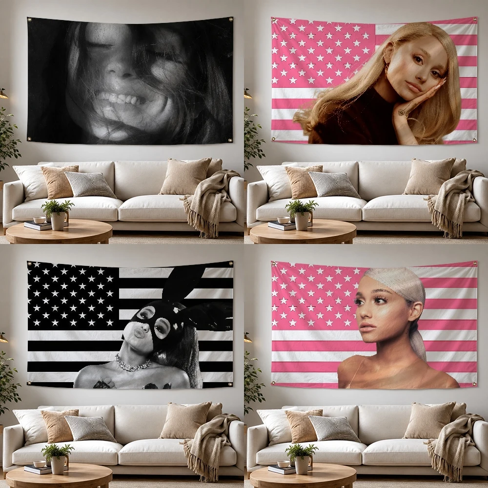 A-Ariana Grande Singer Outdoor Flag for Home Camping Party Club Decor Garden Yard Wall Hanging Banner