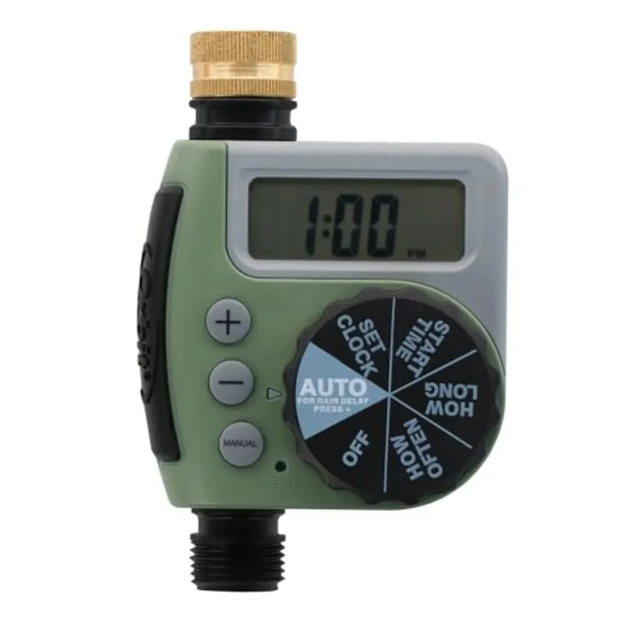 

2-Pack 62056 One Outlet Single-Dial Hose Watering Timers Black Adjustable Timer with Durable Plastic Housing for Garden and Law