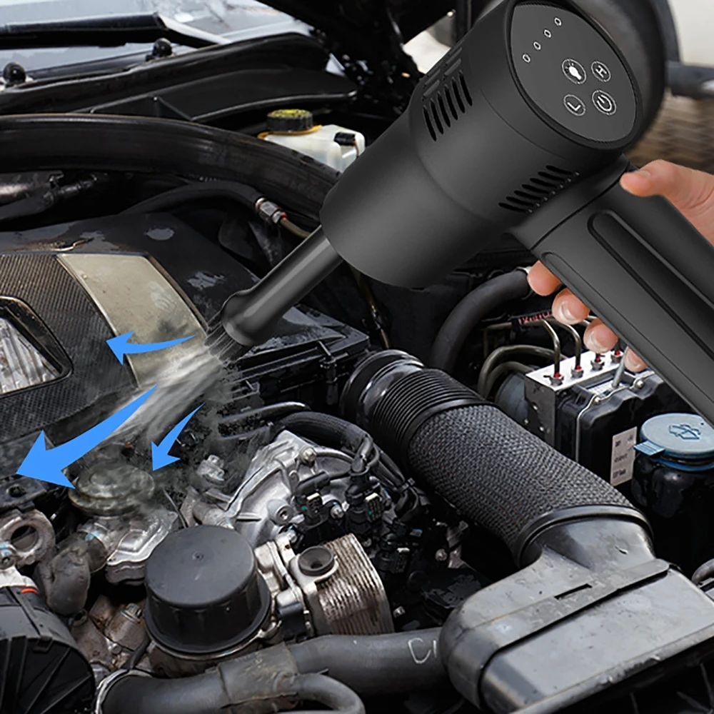 40000Rpm Kemoceng Udara Nirkabel USB Isi Ulang Genggam Pembersih Peniup Debu Terkompresi Listrik untuk PC Laptop Keyboard Mobil