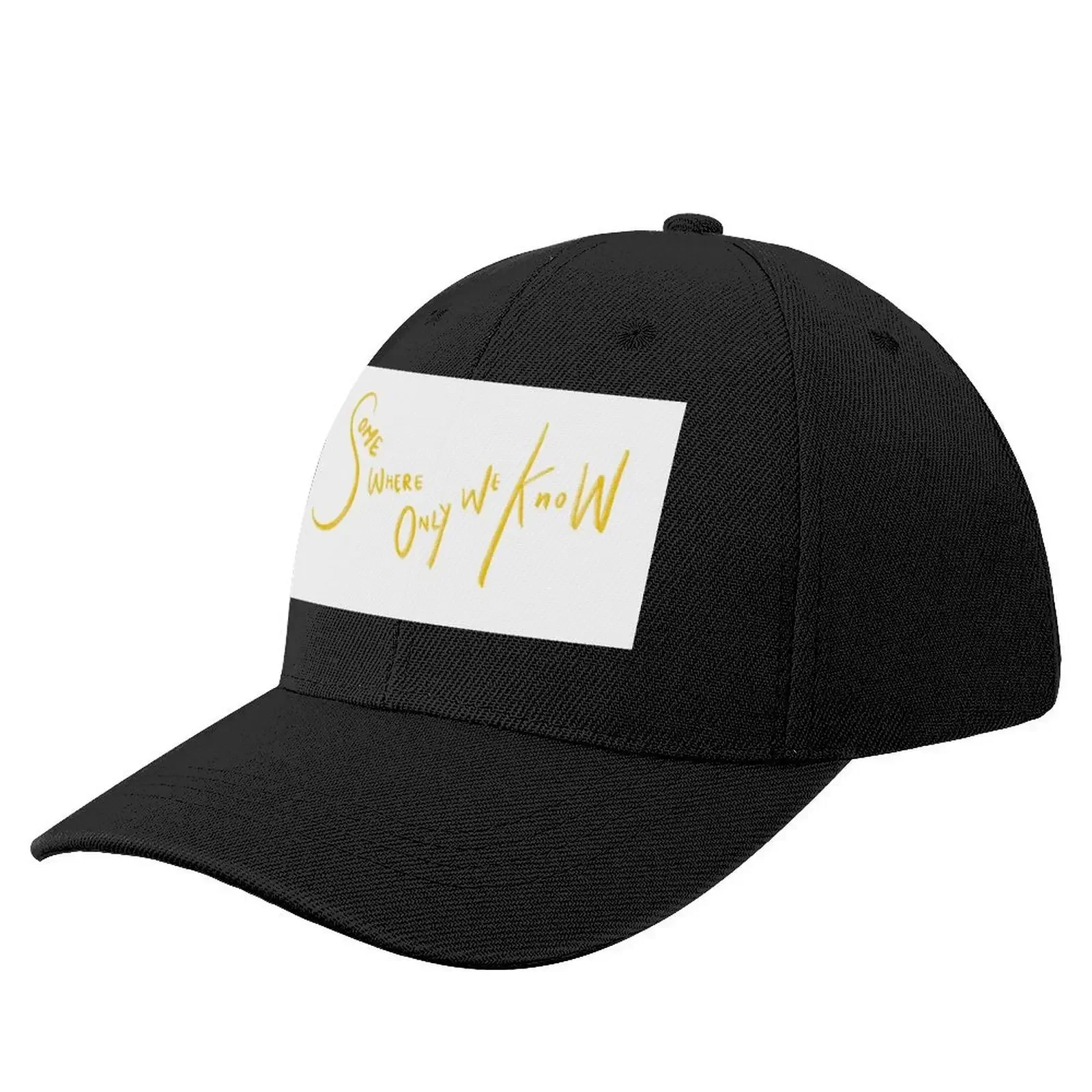 

Somewhere only we know yellow font writing Baseball Cap Golf Hat Man Luxury Cap Visor cute Boy Child Women's