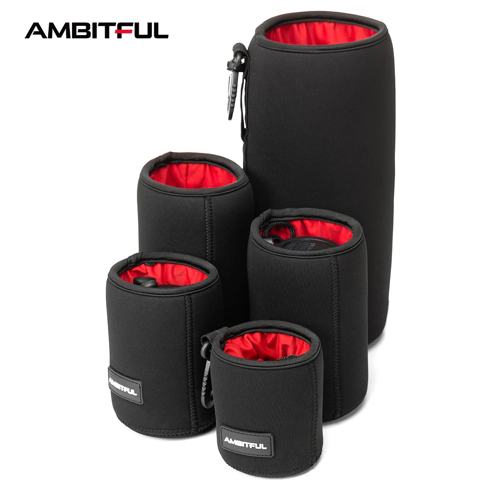 תיק עדשת מצלמה AMBITFUL חדש עם שרוך בגודל S M L XL עבור מצלמת DSLR של Canon Sony Nikon תיק חבילה עם תלייה