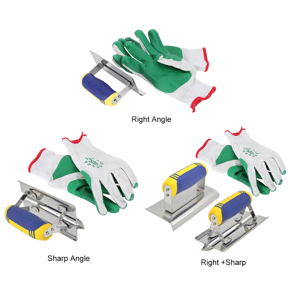 Concrete Hand Edger and Groover Tools with Grip Handle Concrete Trowel Plastering Knife Scraper for Mudding Drywall Scraping