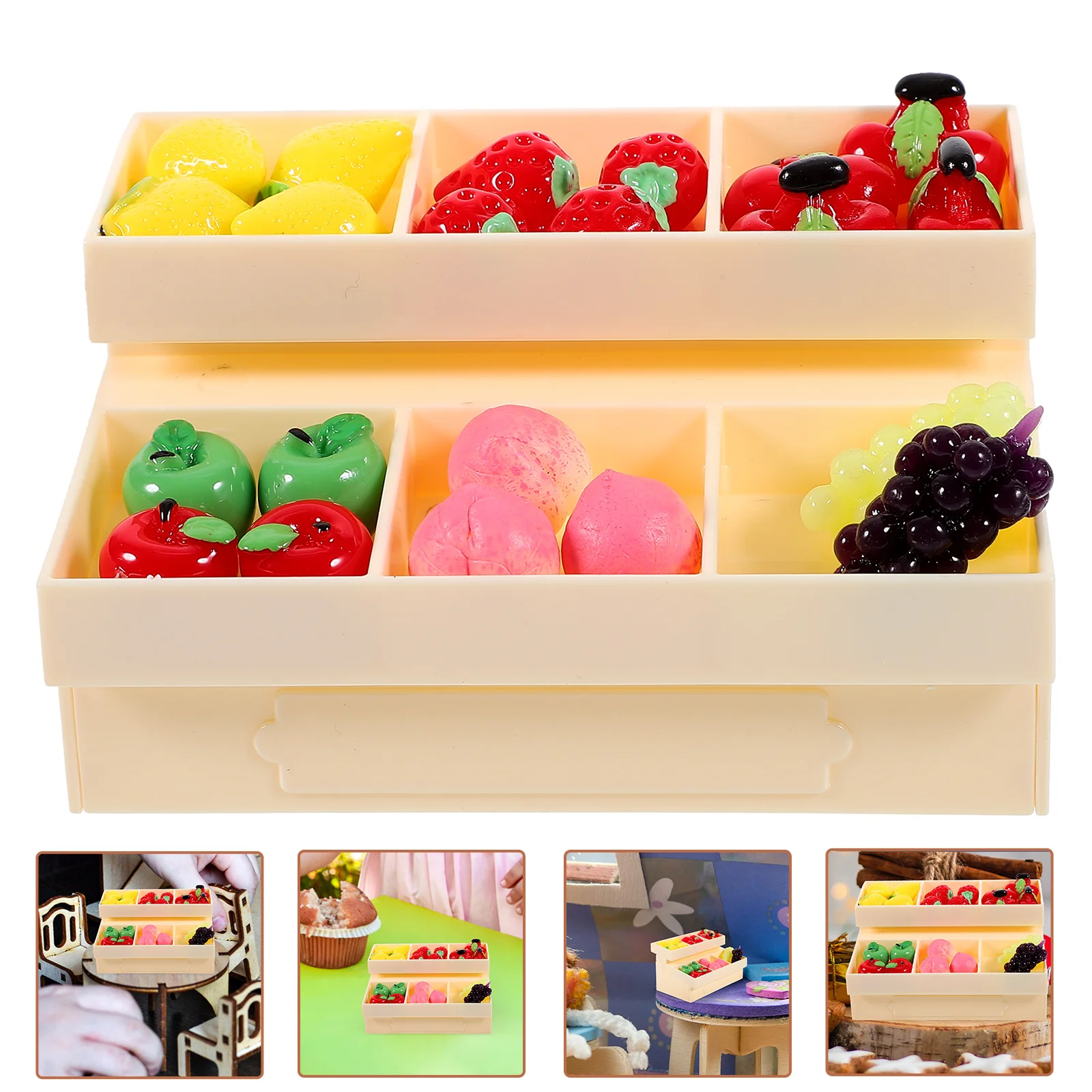 Miniature Food Toys on Shelves House Supermarket Shelf Miniatures for Crafts Models Furniture Vegetable Display Props