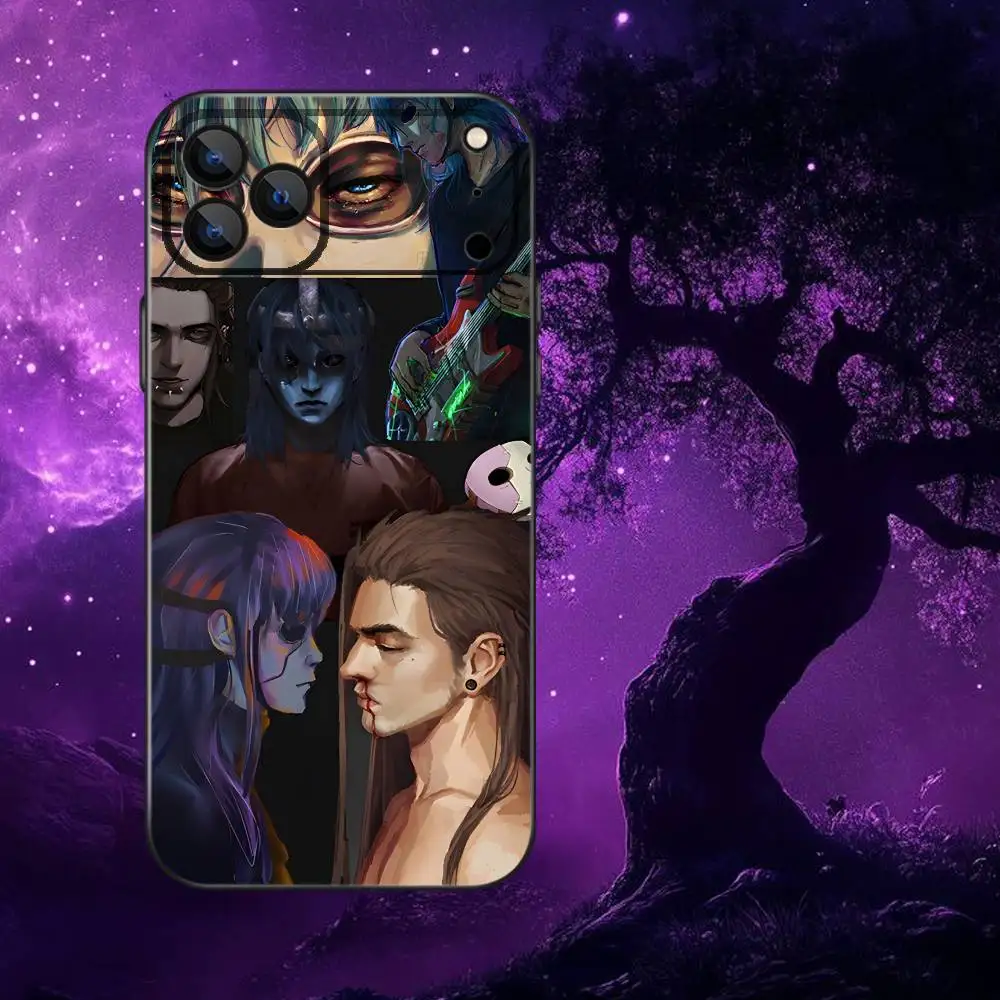 حافظة هاتف كارتون S-Sally Face SF لهاتف iPhone 17,16,15,14,13,12,Pro,Max,Plus,E,SE4,Air,Mini Black Soft Box