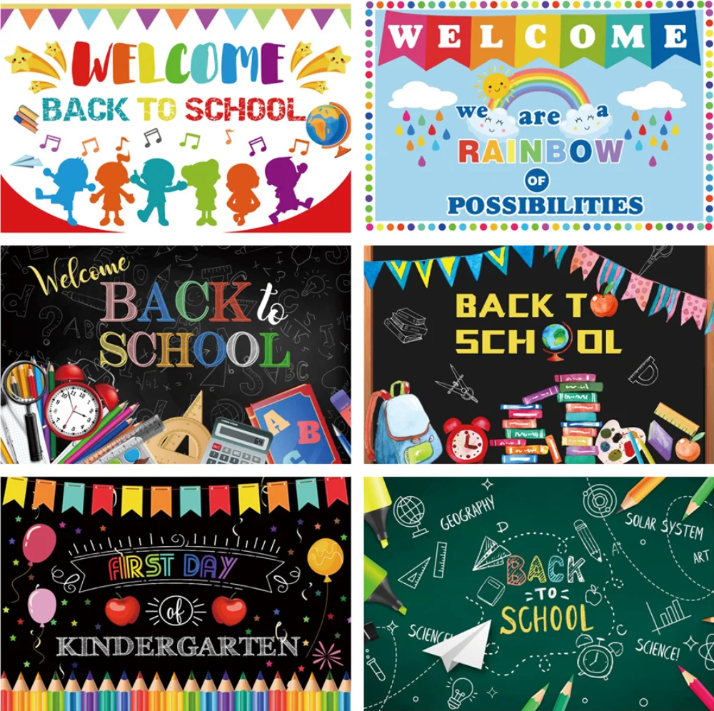 Welcome Back To School Photo Background Kindergarten Opening Ceremony Child Party Photography Backdrop Custom Poster Photocall