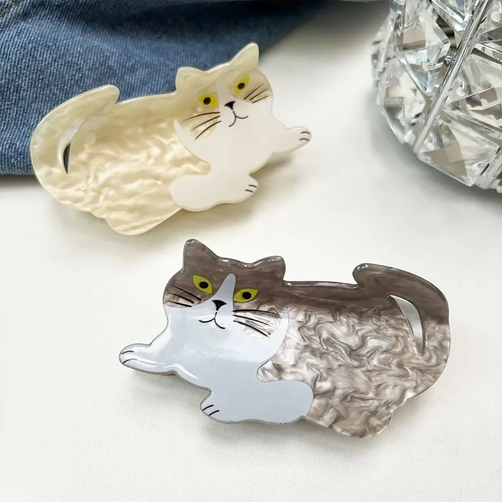 Refreshing World New Kitten Hair Claw Cute Cat Design Acrylic Hair Claw Clips Hair Accessories for Women Girls