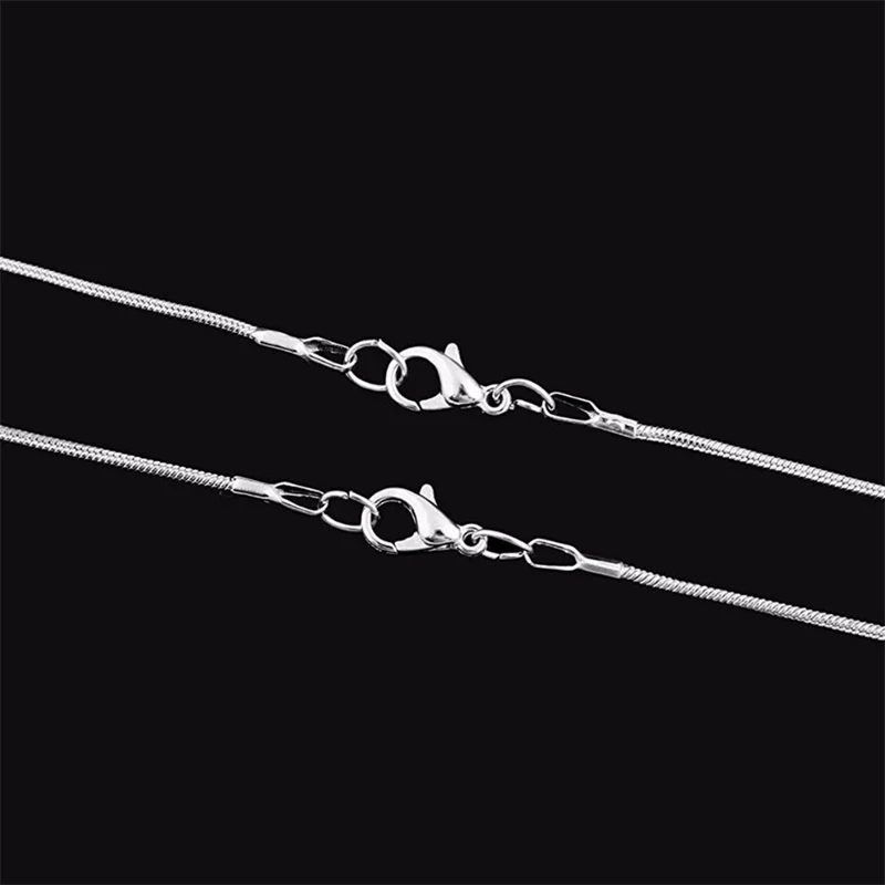 925 Sterling Silver 10 Pcs Wholesale Jewelry Findings 1mm Snake Chain Necklace for Pendant With Lobster,40cm - 75cm