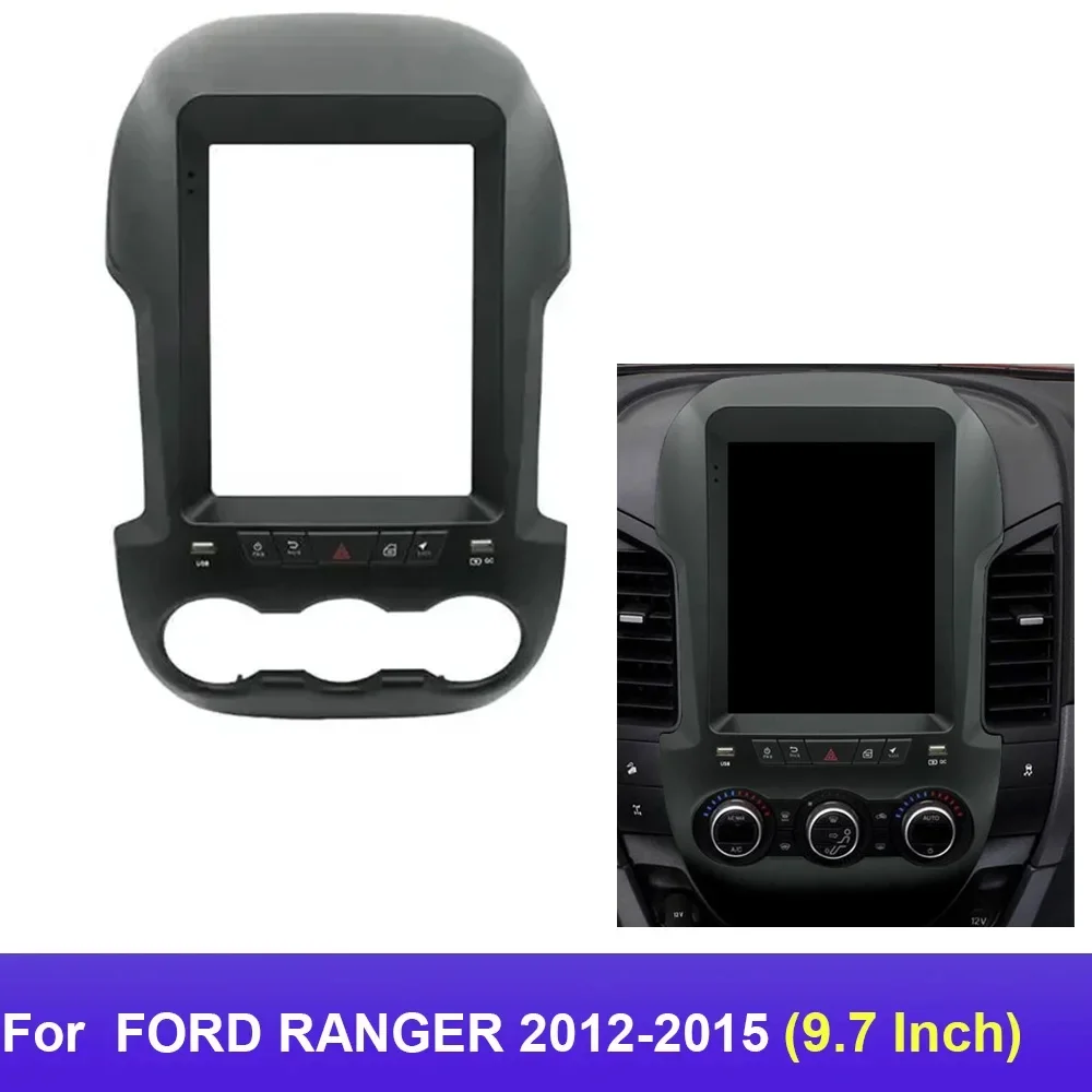 9.7 Inch 2 Din Car Radio Fascias Canbus Box For FORD RANGER 2012-2015 Tesla Style Frame Video Player Navigation DVD Panel