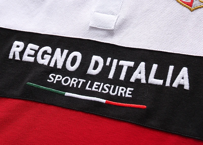 New men\'s polo shirt Italian leisure advanced pure cotton high-end embroidery luxury original design color contrast