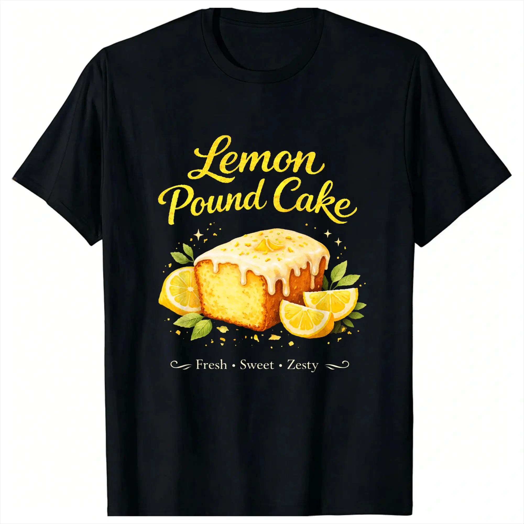 Streetwear T Shirt Lemon Pound Cake 100 Cotton T Shirts  Novelty Tshirt for Man Summer Awesome Design Short Sleeve Clothing