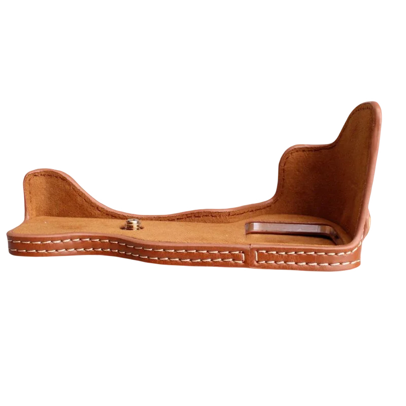 Bolsa de PU funda protectora cuerpo media cubierta montaje de tornillo 1/4 para accesorios de cámara Sony ILCE-6500 A6500