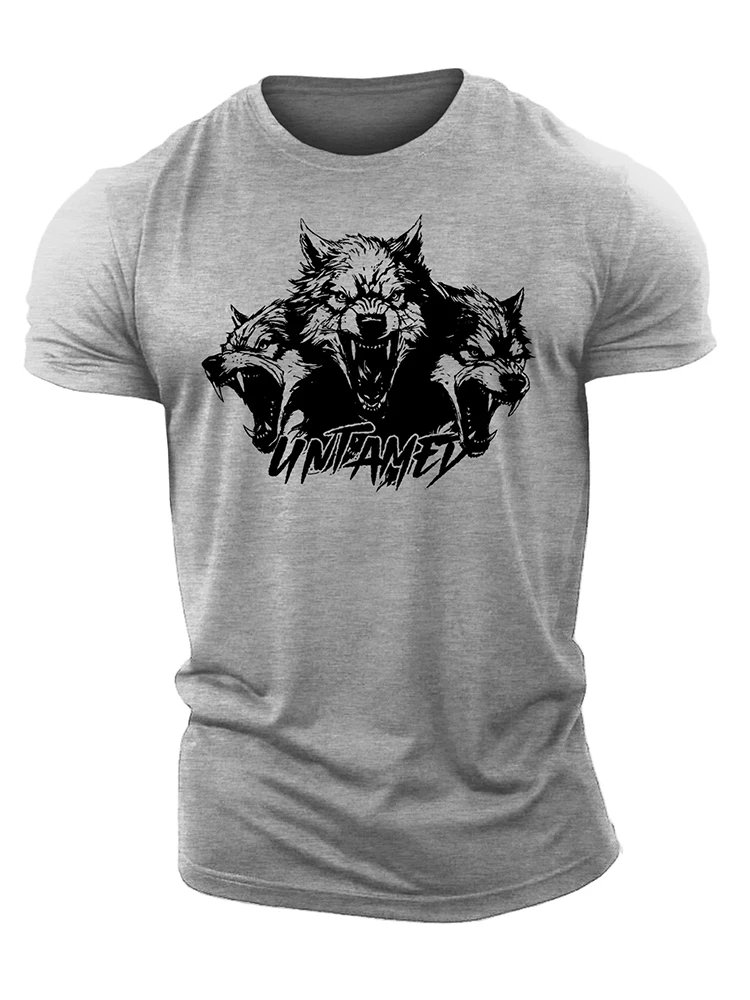 New 3D Printing Untamed Wolf Pack - Gym T-Shirt High Quality Cotton Casual Men\'s Short Sleeves Top Muscle Man Tough Guy T-Shirt