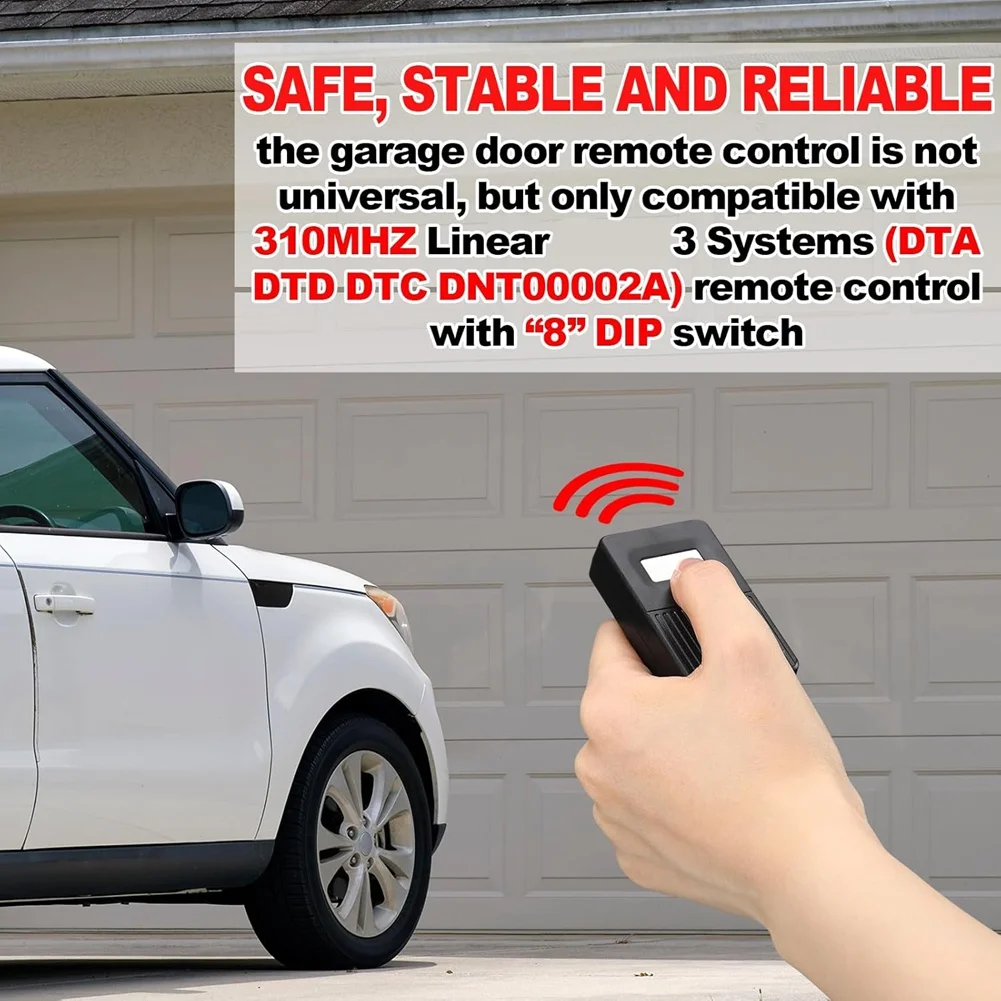 

Пульт дистанционного управления для гаражных ворот JABS 310 МГц с 8 DIP-переключателями для Linear DTC Delta 3