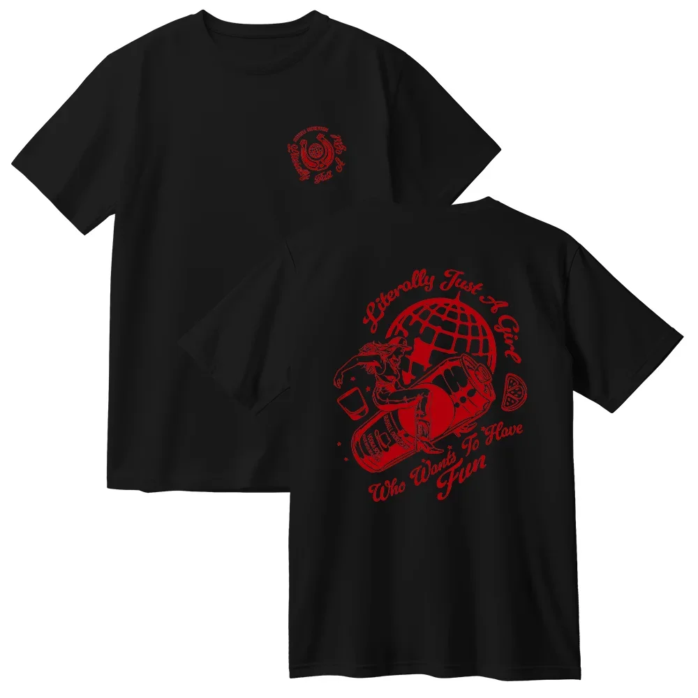 

Хлопковая футболка Russell Dickerson Just A Girl для женщин и мужчин, модная футболка с коротким рукавом и круглым вырезом