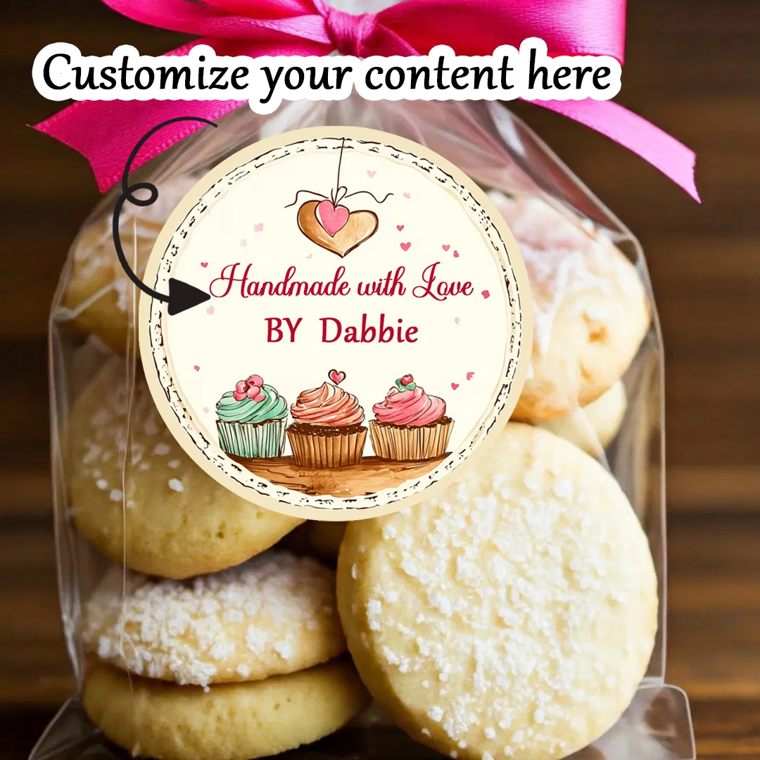 

48 pieces of customized cake packaging encouraging stickers, price tags, gifts, birthday seals