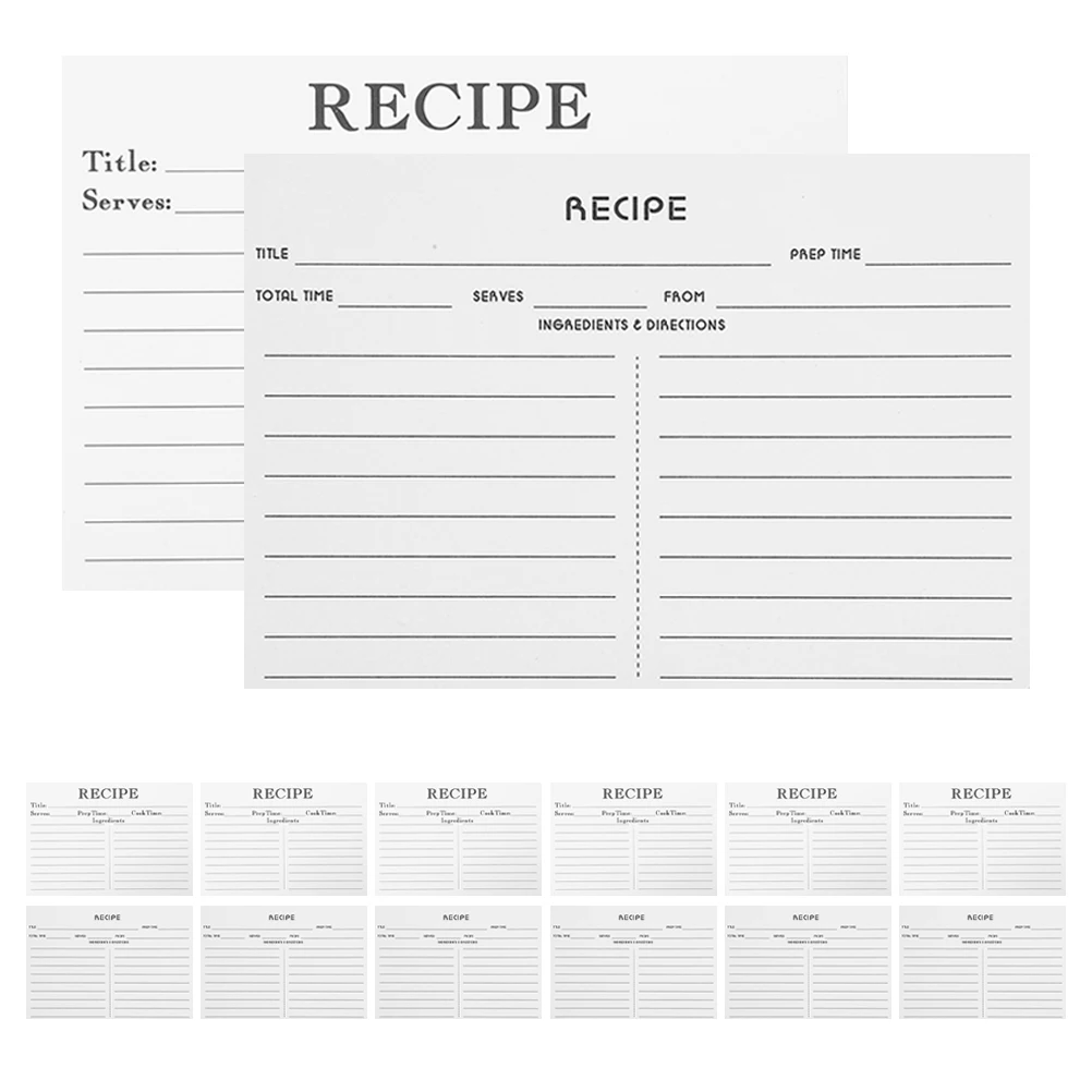 

50pcs Recipe Card Blank Thick Paper Kitchen Accessories Bride Gift Wedding Shower Cute Cards Household Sheets