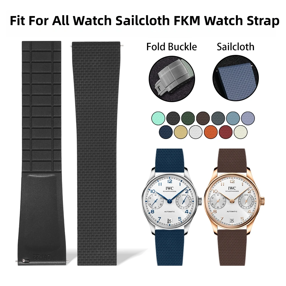 Cinturini per orologi da uomo 20mm 22mm Cinturini per orologi universali CTS FKM per Rolex Catier Tank Omega Seiko Oris