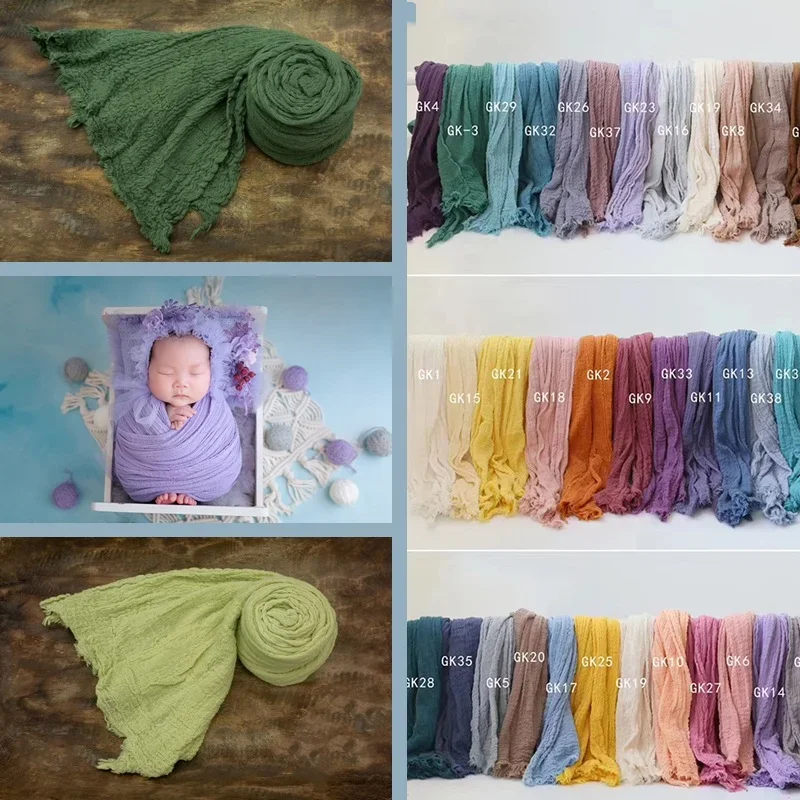 Newborn Photography Props Stretchable Baby Wraps Soft High Cotton Swaddling Photography Basket Backdrop Baby Blanket Accessories