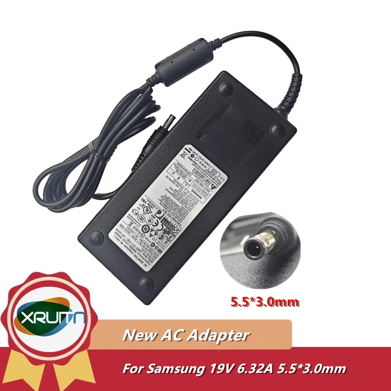 

120W 19V 6.32A Power Adapter ADP-120ZB BB AD-12019G BA44-00269A Laptop Charger for Samsung Odyssey NP800G5M NP810G5M Gaming PC