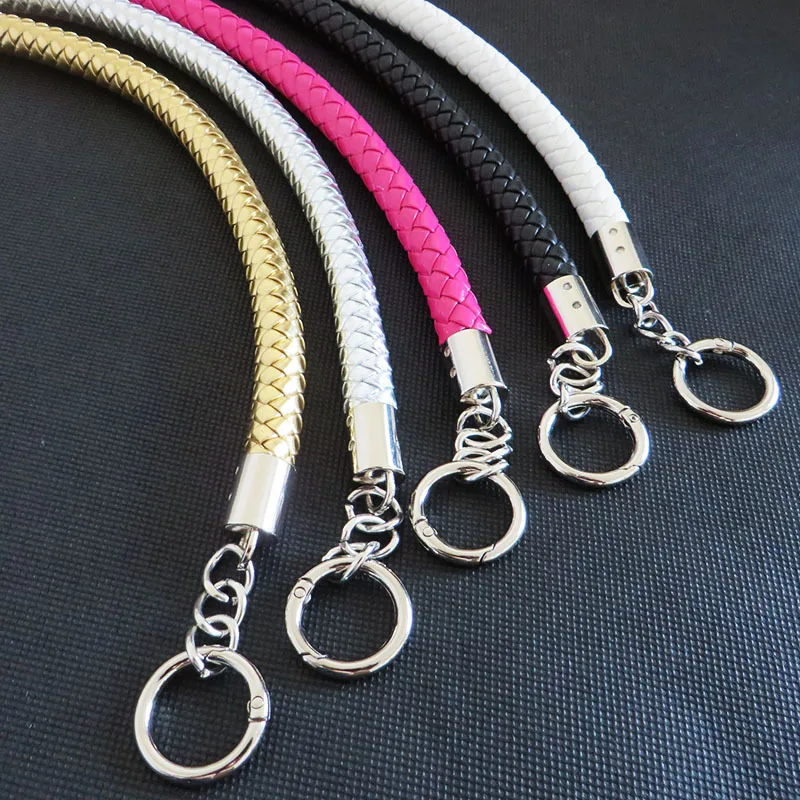 2Pcs 30-60cm Leather Bags Handles Shoulder Strap DIY Replace Handbag Straps Braid PU Rope Fashion Woman Bag Hardware Accessories
