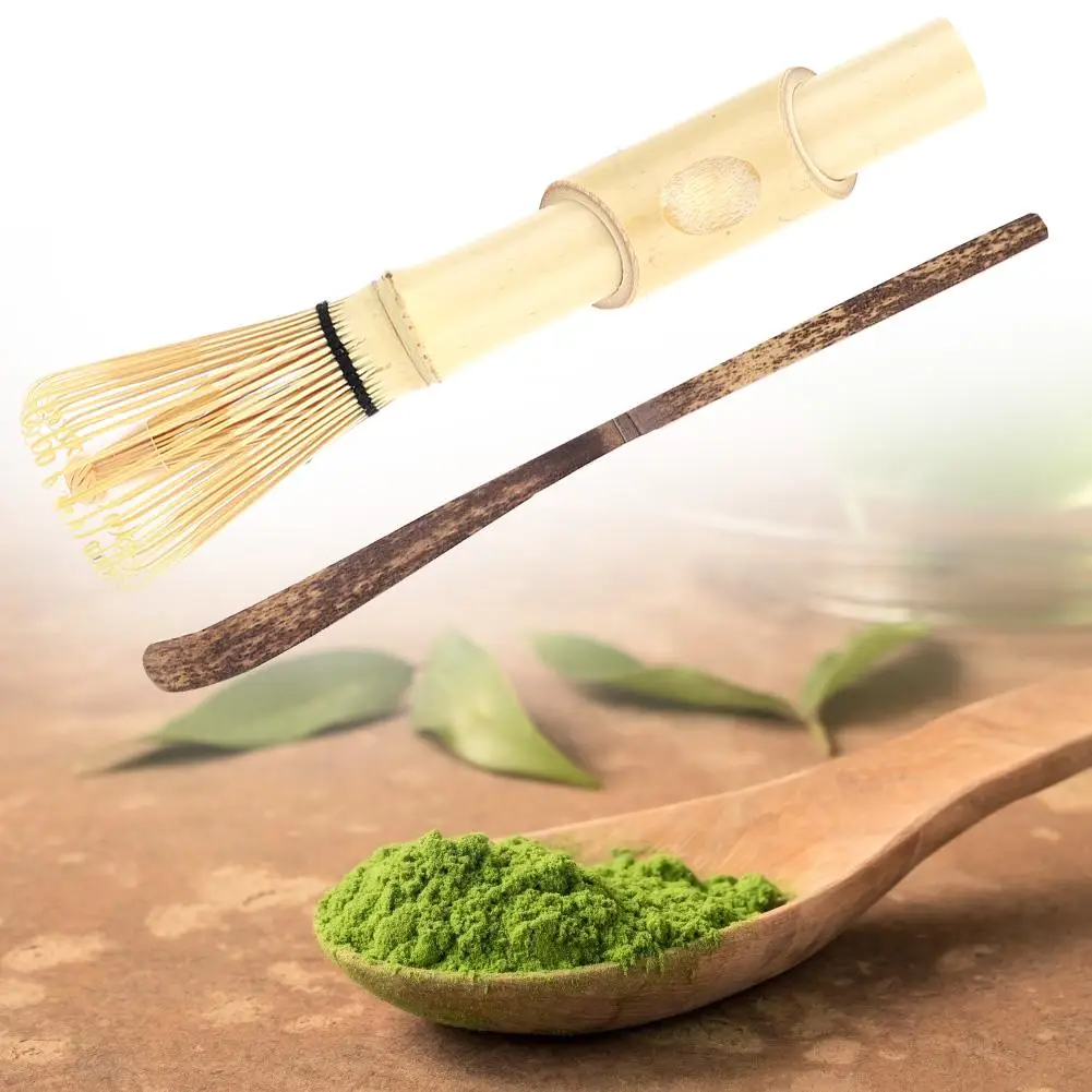 2-3Pcs/set  Bamboo Matcha Making Set Matcha Tea Whisk Hooked Bamboo Scoop Chashaku