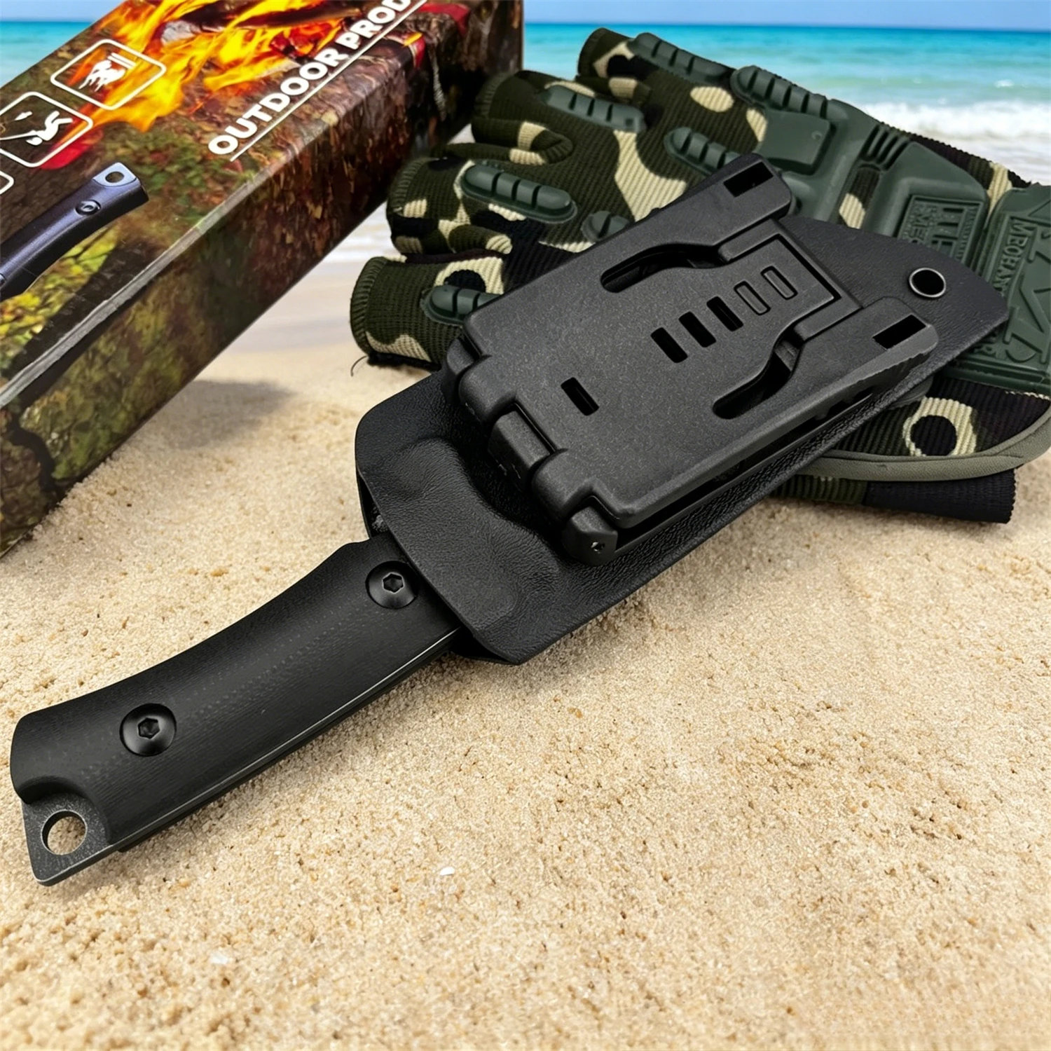 Durable 5Cr13Mov Fixed Blade Knife Stonewash Craft G10 Comfortable Grip Outdoor Daily EDC Accessories For Men